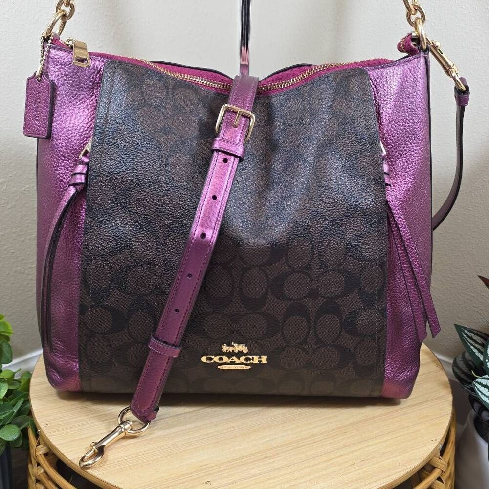 Coach Marlon Hobo in Signature Canvas and Wallet - Picture 2 of 16